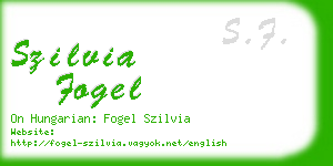 szilvia fogel business card